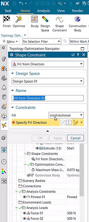LỆNH SHAPE CONSTRAINTS TRONG NX 2